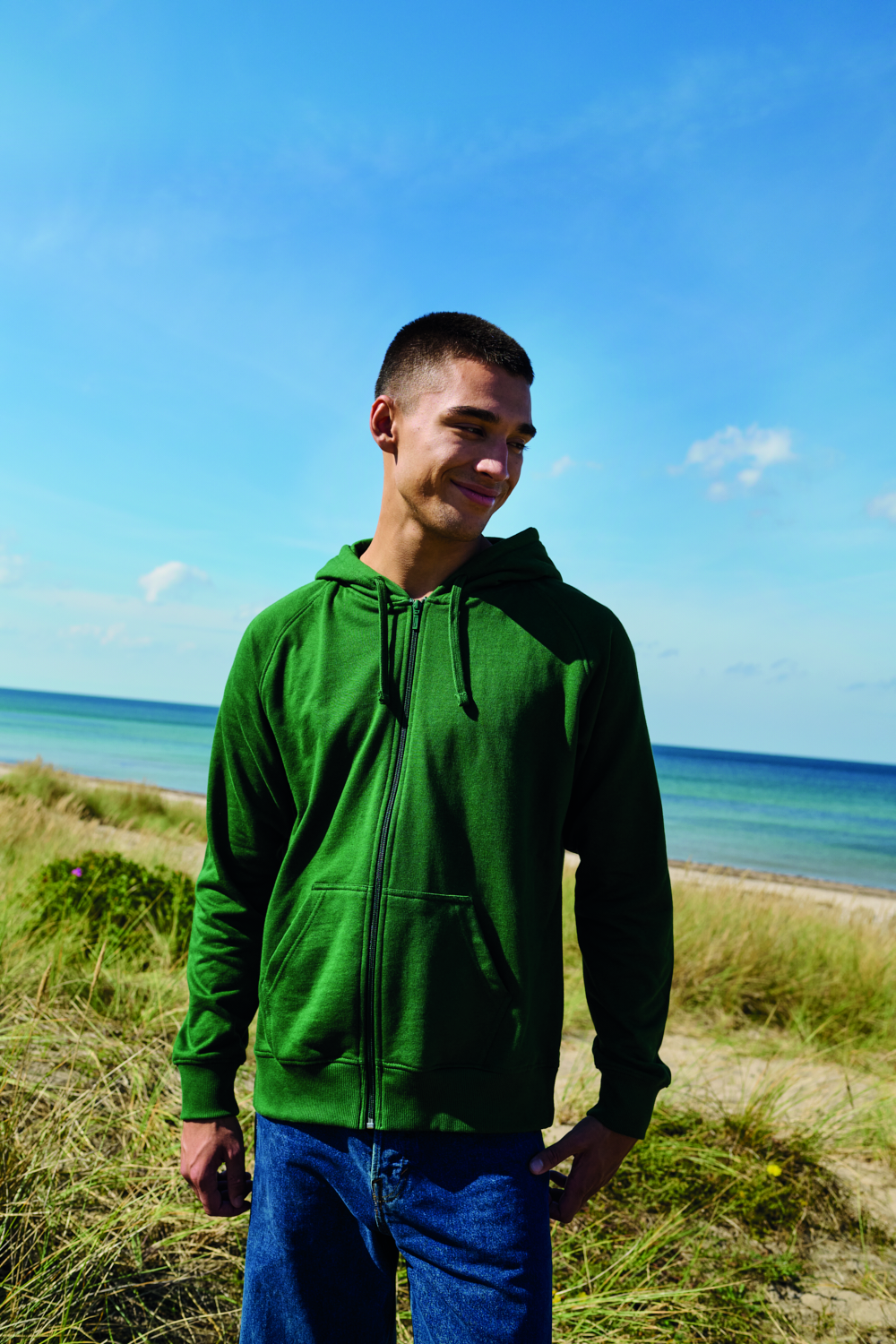 Unisex Tiger Cotton Hoodie w. Zip